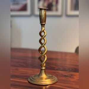 Vintage Brass Candlestick Peerage Barley Twist Candle Holder